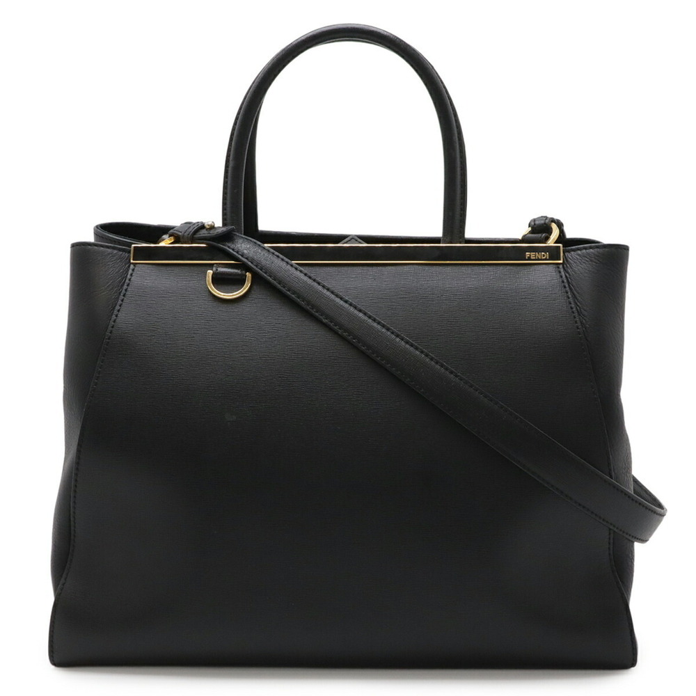 FENDI 2JOURS Handbag/Shoulder Bag, Leather, Black, 8BH250 - Picture 2 of 9